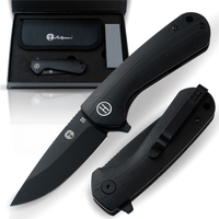 The Peasant Folding Pocket Knife Giftset for Men and Women (Black) Holtzman's Gorilla Survival