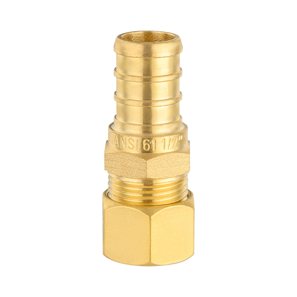 30 Pcs PEX-B Crimp 1/2" PEX x 3/8" OD Compression Straight Adapter (Lead Free)