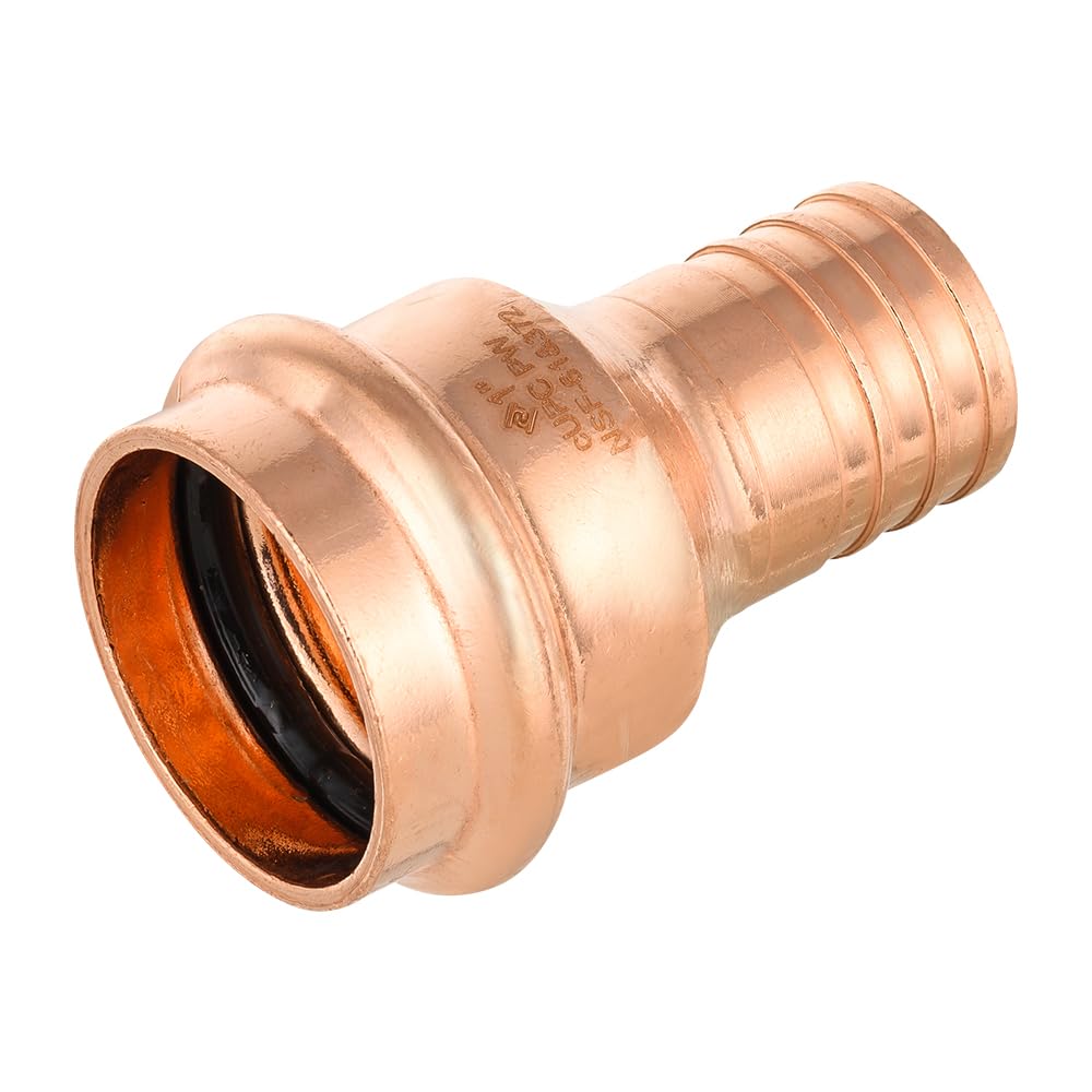 1" Press Copper x 1" PEX Crimp Adapter (Lead Free)