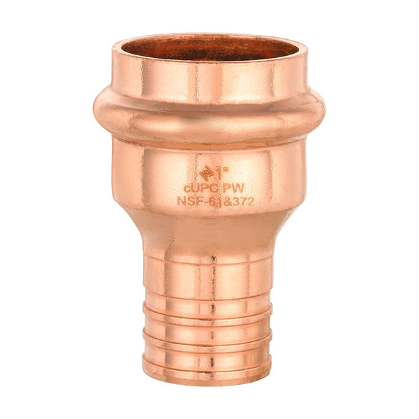 1" Press Copper x 1" PEX Crimp Adapter (Lead Free)