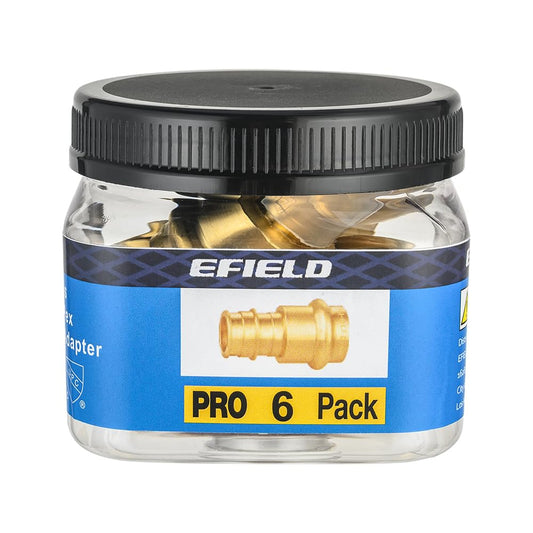 Pro 6-Pack 1" Press x 3/4" PEX Expansion Brass Adapter (Lead Free)