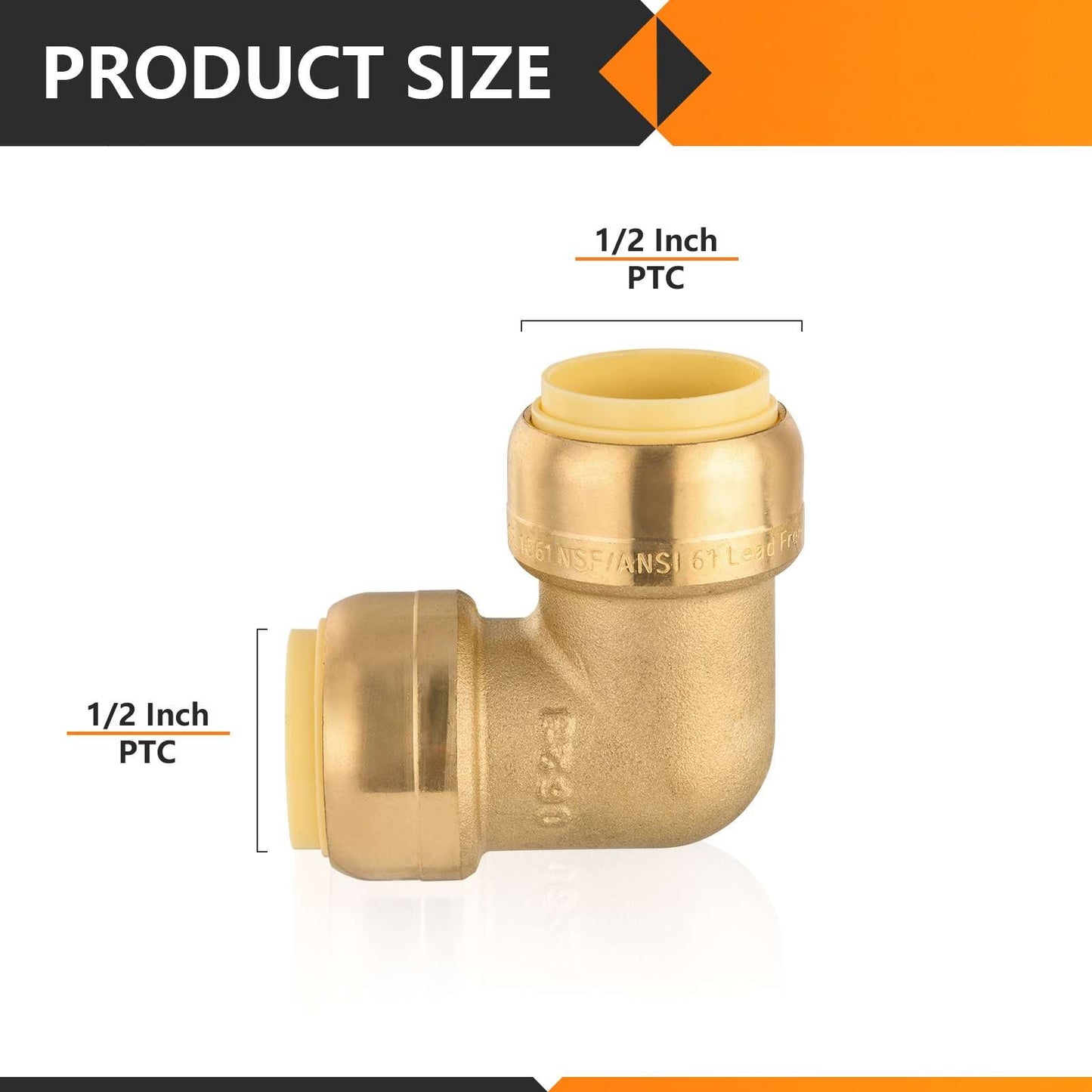 30 Pcs 1/2" x 1/2" Push Fit Elbow