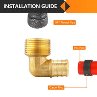 PEX-B Crimp 3/4" PEX x 1/2" Male Threaded Elbow (Lead Free) Plumbingsell