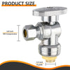 1/2" Push Connect x 3/8" OD Compr. Angle Stop Valve, 1/4 Turn (Lead Free)