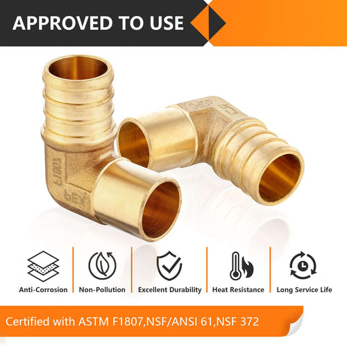 PEX-B Crimp 3/4" PEX x 1/2" Male Copper Sweat Elbow (Lead Free) Plumbingsell