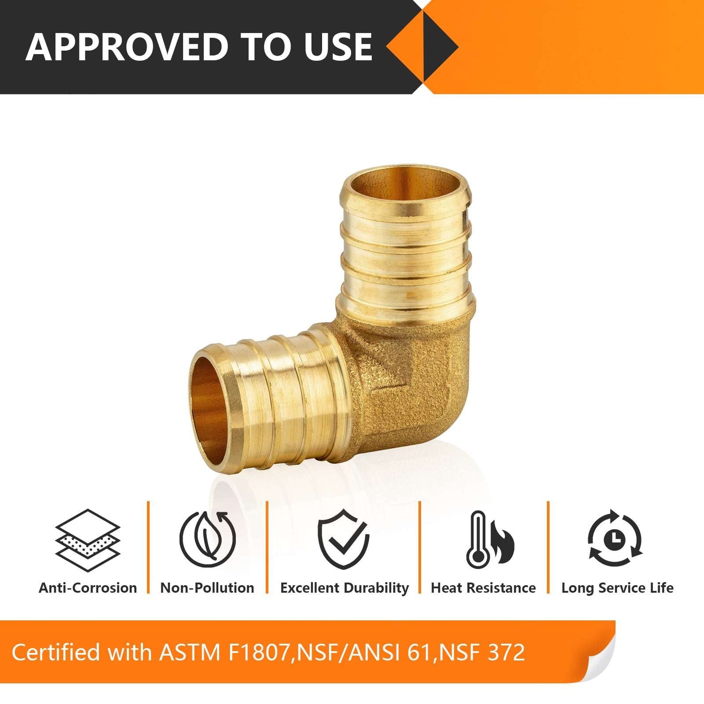 PEX-B Crimp Elbow 3/8" PEX X 3/8" (Lead Free)