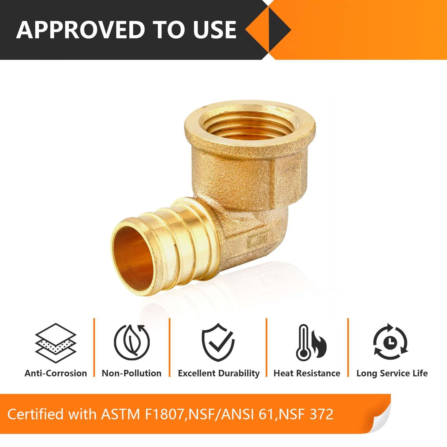 30 Pcs PEX-B Crimp 3/4" PEX x 3/4" Female Threaded Elbow (Lead Free)
