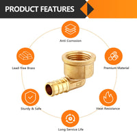 30 Pcs PEX-B Crimp 1/2" PEX x 1/2" Female Threaded Elbow (Lead Free) Plumbingsell