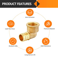 PEX-B Crimp 3/4" PEX x 1/2" Female Threaded Elbow (Lead Free) Plumbingsell