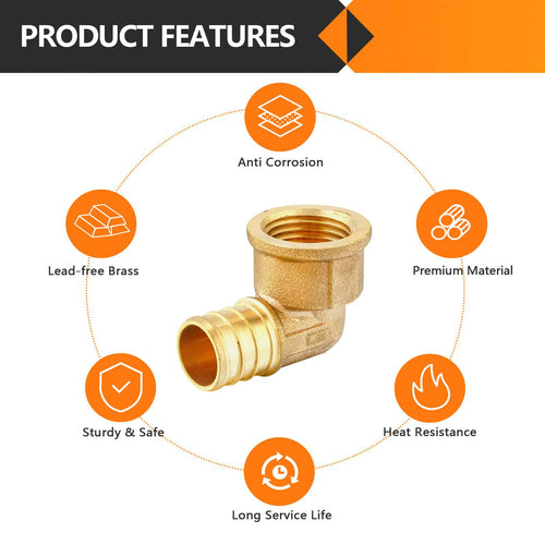 PEX-B Crimp 3/4" PEX x 1/2" Female Threaded Elbow (Lead Free) Plumbingsell