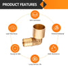 PEX-B Crimp 3/4" PEX x 3/4" Female Copper Sweat Elbow (Lead Free) Plumbingsell