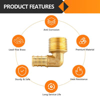 PEX-B Crimp 1/2" PEX x 1/2" Male Threaded Elbow (Lead Free) Plumbingsell