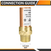1/2" MIP Connection, Straight Water Hammer Arrestor, Copper Plumbingsell
