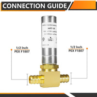 PEX Crimp Connection, Water Hammer Arrestor Tee, Stainless Steel Plumbingsell