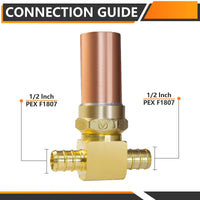 PEX Crimp Connection Tee Water Copper Hammer Arrestor Plumbingsell