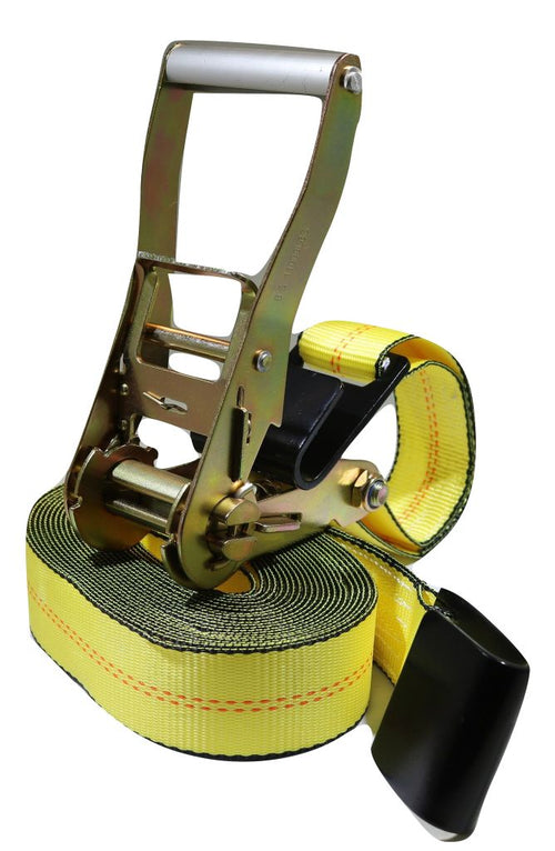 2" Heavy Duty Flatbed Ratchet Strap w/ Flat Hooks | RED RatchetStrap.Com