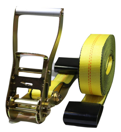 2" Heavy Duty Flatbed Ratchet Strap w/ Flat Hooks | RED RatchetStrap.Com