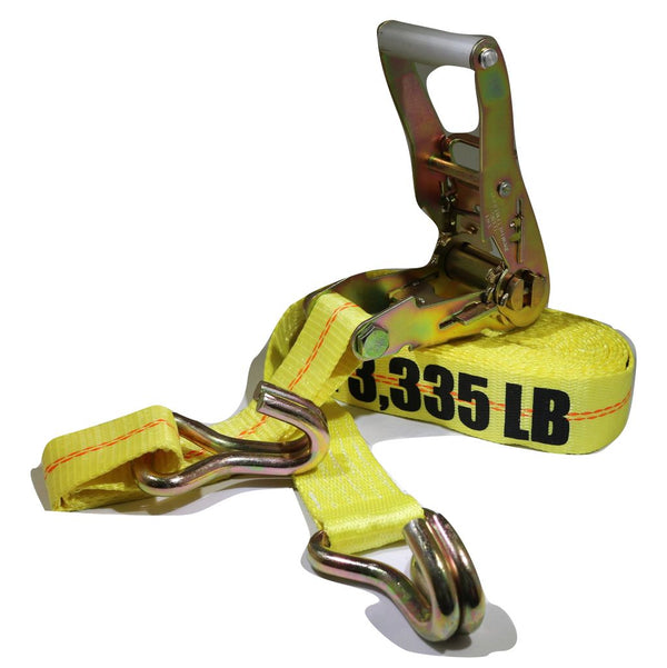 2" Heavy Duty Flatbed Ratchet Strap w/ Wire Hooks RatchetStrap.Com