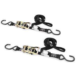 1.5" x 10 ft. Motorcycle Tie Downs w/ Ratchet & Cam 2 Pack | RCB1.510VSBK2 RatchetStrap.Com