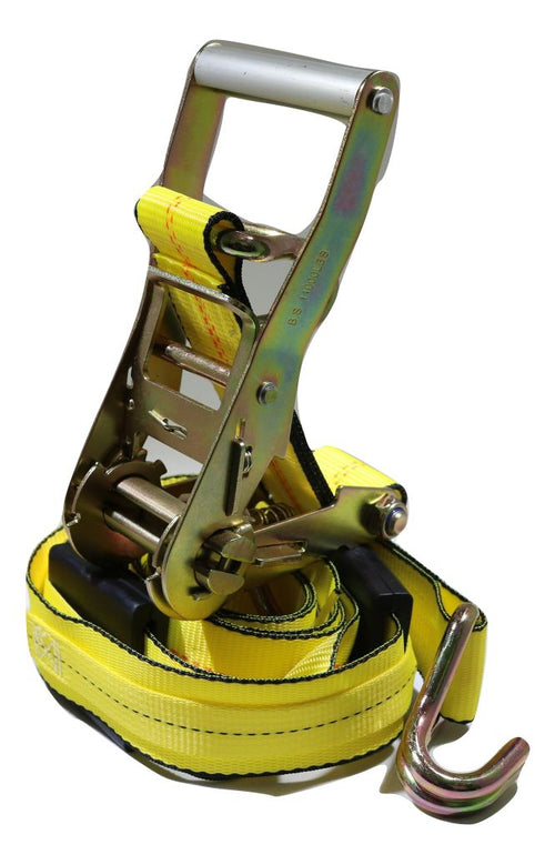 2" x 11 Ft Over the Wheel 3-Point Auto Tie Down Strap w/ 3 Hooks & 3 Sliding Cleats | 2 PACK RatchetStrap.Com