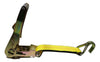 2" x 11 Ft Over the Wheel 3-Point Auto Tie Down Strap w/ 3 Hooks & 3 Sliding Cleats | 2 PACK RatchetStrap.Com