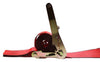 2" x 11 Ft 3-Point Ratchet Strap w/Wire Hooks For Auto Hauling | RED RatchetStrap.Com