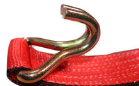 2" x 11 Ft 3-Point Ratchet Strap w/Wire Hooks For Auto Hauling | RED RatchetStrap.Com