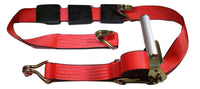 2" x 11 Ft 3-Point Ratchet Strap w/Wire Hooks For Auto Hauling | RED RatchetStrap.Com