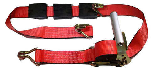 2" x 11 Ft 3-Point Ratchet Strap w/Wire Hooks For Auto Hauling | RED RatchetStrap.Com
