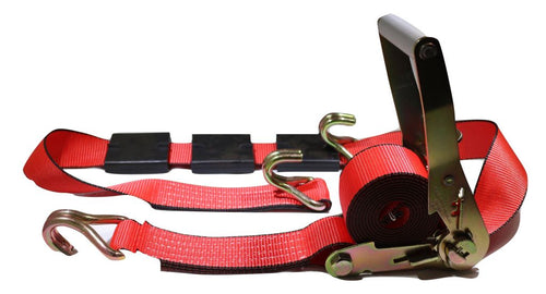 2" x 11 Ft 3-Point Ratchet Strap w/Wire Hooks For Auto Hauling | RED RatchetStrap.Com