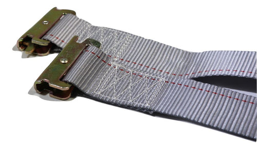 2" x 16 Ft Interior Van Ratchet E-Track Strap w/ Spring E Fittings 1 Ft Fixed End | R16E-1D RatchetStrap.Com
