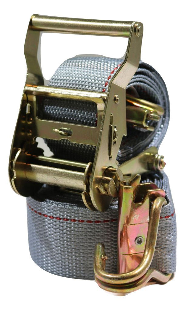 2" x 16 Ft Van Ratchet Strap Logistic E-Track w/ Spring E Fittings & J Hooks | R16EW RatchetStrap.Com