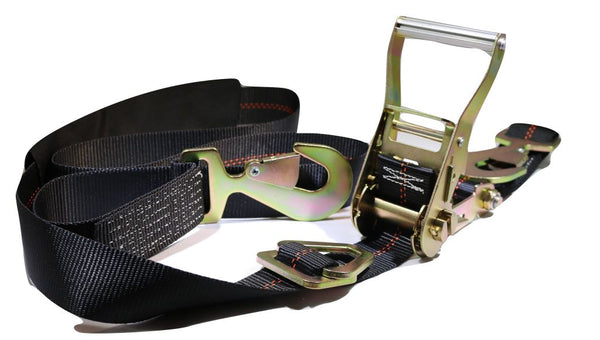 2" x 8 Ft Ratchet Axle Strap w/ Snap Hooks, Adjustable w/ Wear Sleeve | COLOR OPTIONS RatchetStrap.Com