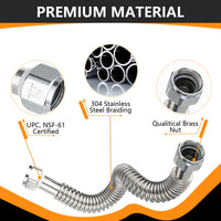 1" FIP x 1" FIP x 24" SS Corrugated Hose