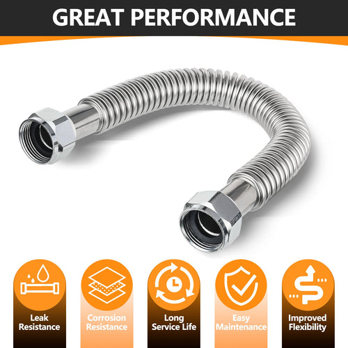 1" FIP x 1" FIP x 18" SS Corrugated Hose