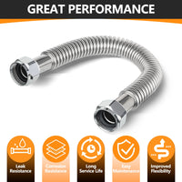 1" FIP x 1" FIP x 24" SS Corrugated Hose