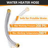 1/2" Push fit x 3/4" FIP, 15" Flexible Water Heater Connector Hose