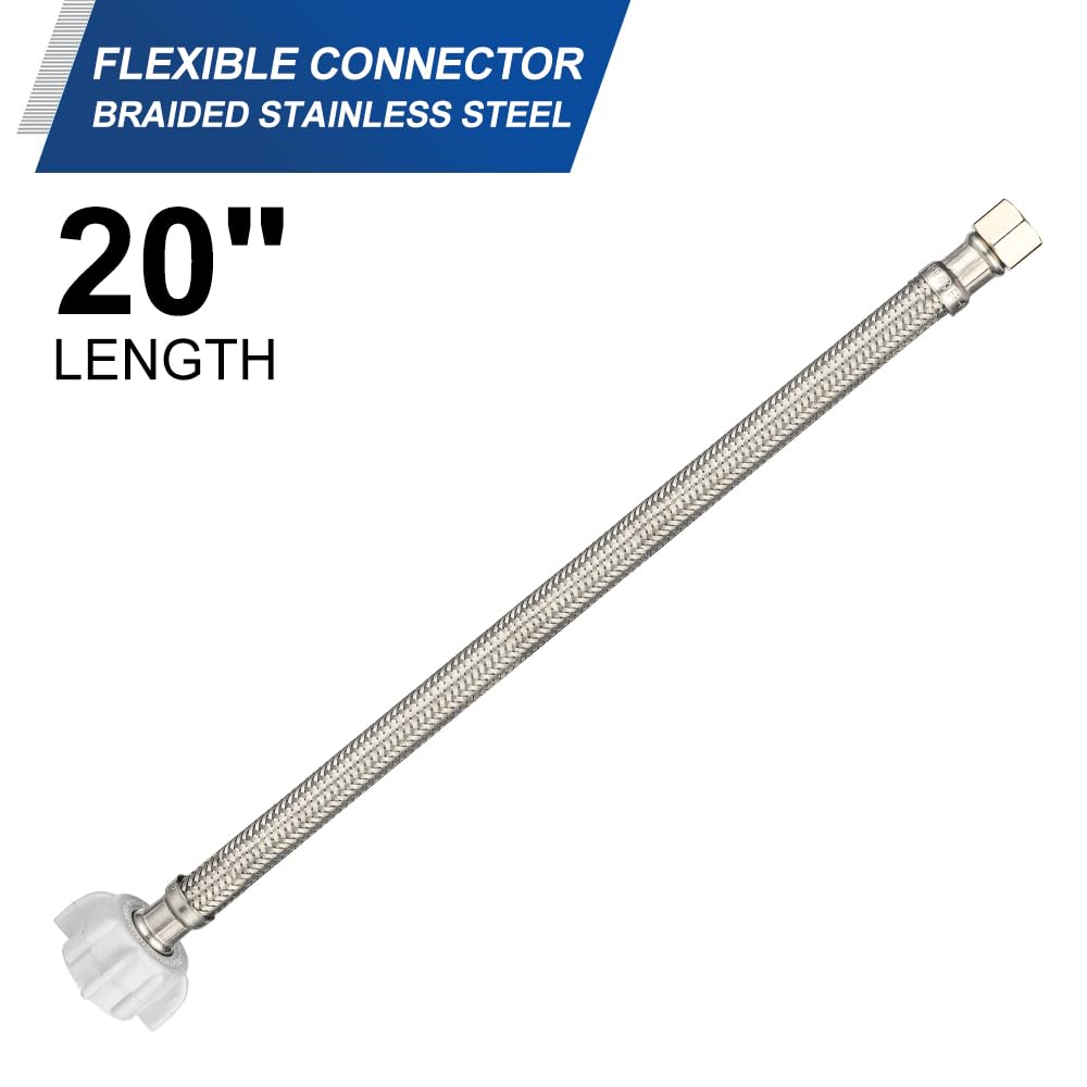 10 Pcs 3/8" C x 7/8" BC, 20" SS Braided Toliet Hose