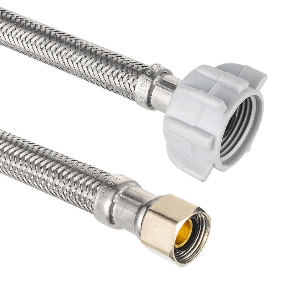 10 Pcs 3/8" C x 7/8" BC, 20" SS Braided Toliet Hose