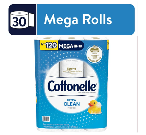 Cottonelle Ultra Clean Toilet Paper, 30 Mega Rolls EasyOptionXY LLC