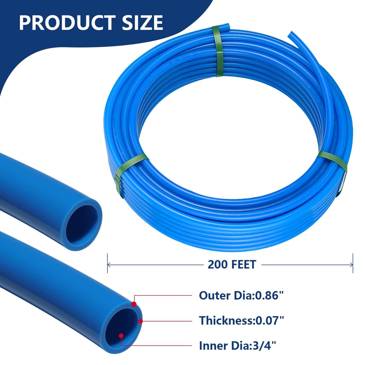 3/4" 200ft PEX-B Pipe (Blue & Cutter)