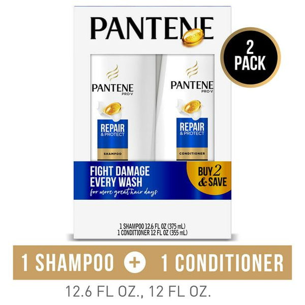 Pantene Shampoo and Conditioner Set; Repair and Protect; 12-12.6 oz EasyOptionXY LLC
