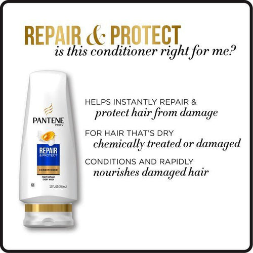 Pantene Shampoo and Conditioner Set; Repair and Protect; 12-12.6 oz EasyOptionXY LLC