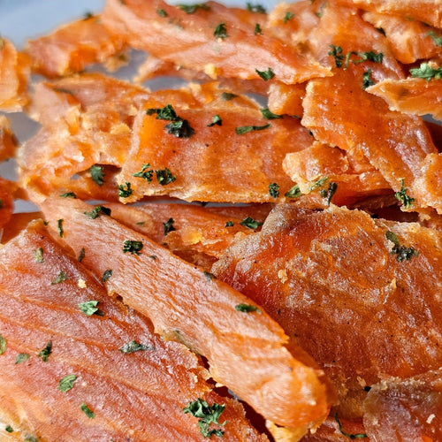 Garlic Butter Salmon Premium Fish Jerky Cedar Valley Cuts