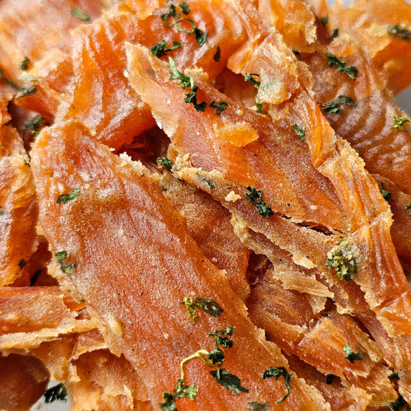 Garlic Butter Salmon Premium Fish Jerky Cedar Valley Cuts