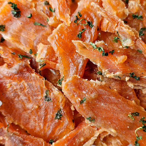 Garlic Butter Salmon Premium Fish Jerky Cedar Valley Cuts