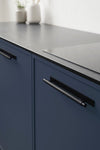 Knurled Backplate "Manor" Matte Black Cabinet Knobs and Drawer Pulls