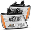 AlphaRex 07-14 Chevrolet Tahoe/Suburban LUXX Series LED Projector headlights Chrome w/DRL/Sequential OffRoadUSA.com