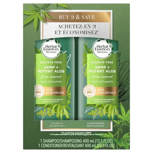 Herbal Essences Hemp & Aloe Frizz Control Shampoo & Conditioner; 13.5oz EasyOptionXY LLC