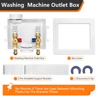 1/2" Push Fit Inlet, Washing Machine Outlet Box, with Copper Arrestor, with Center Drain Plumbingsell